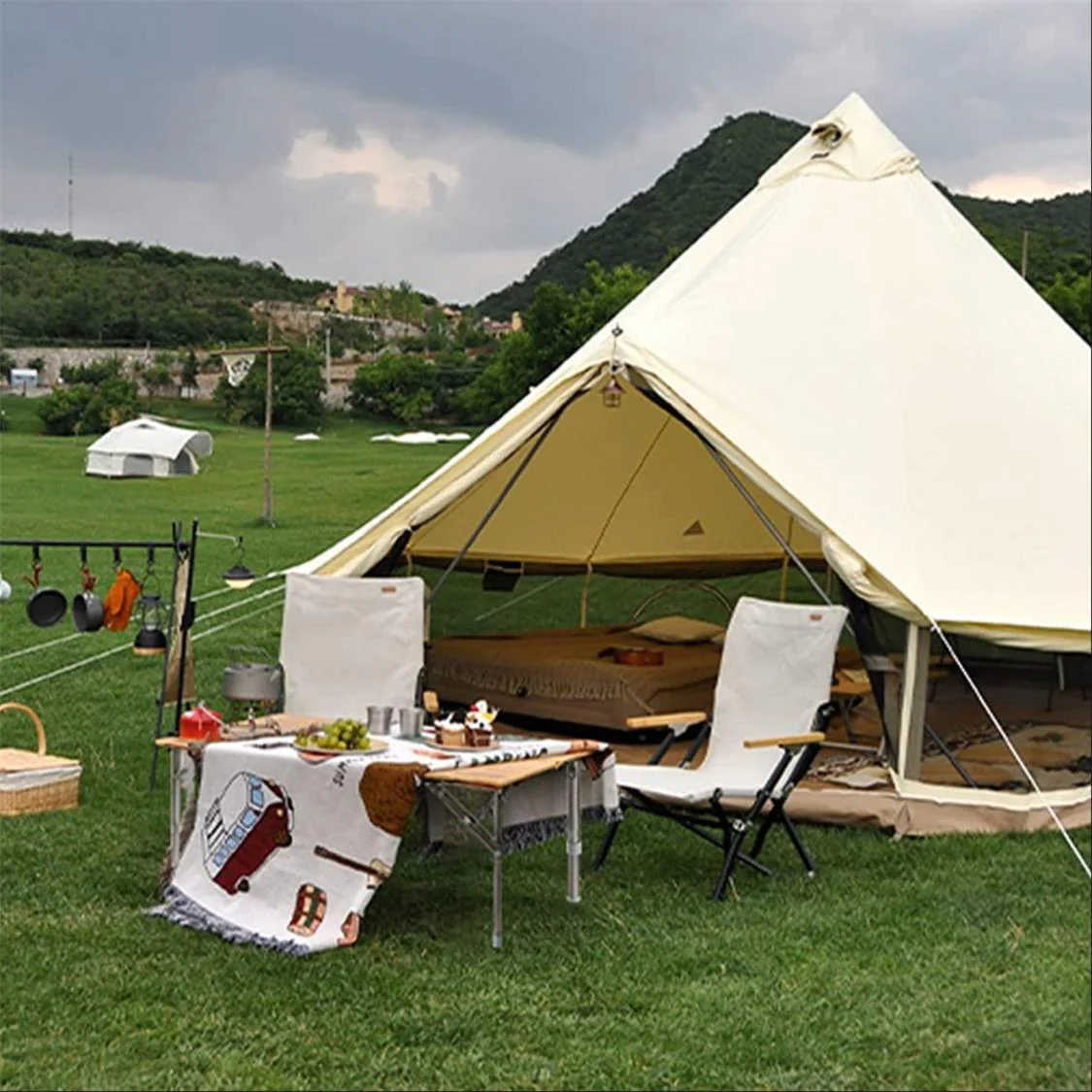 Atepa Bamboo Folding Camping Table - Image 5