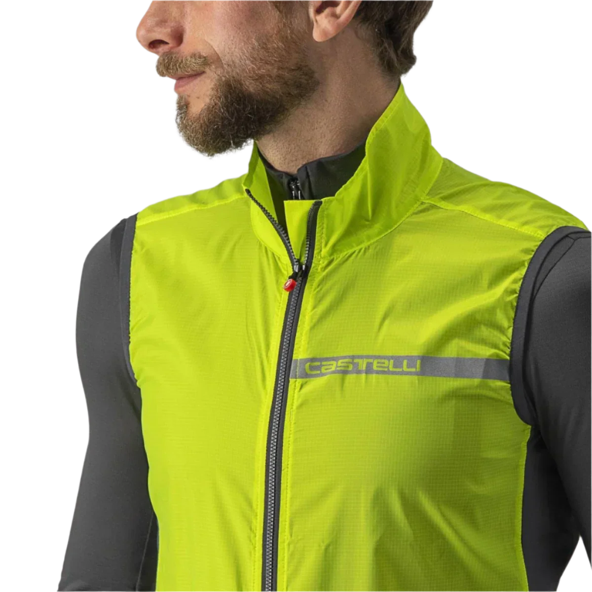 Castelli Vest Squadra Electric Lime/Dark Gray - Image 3