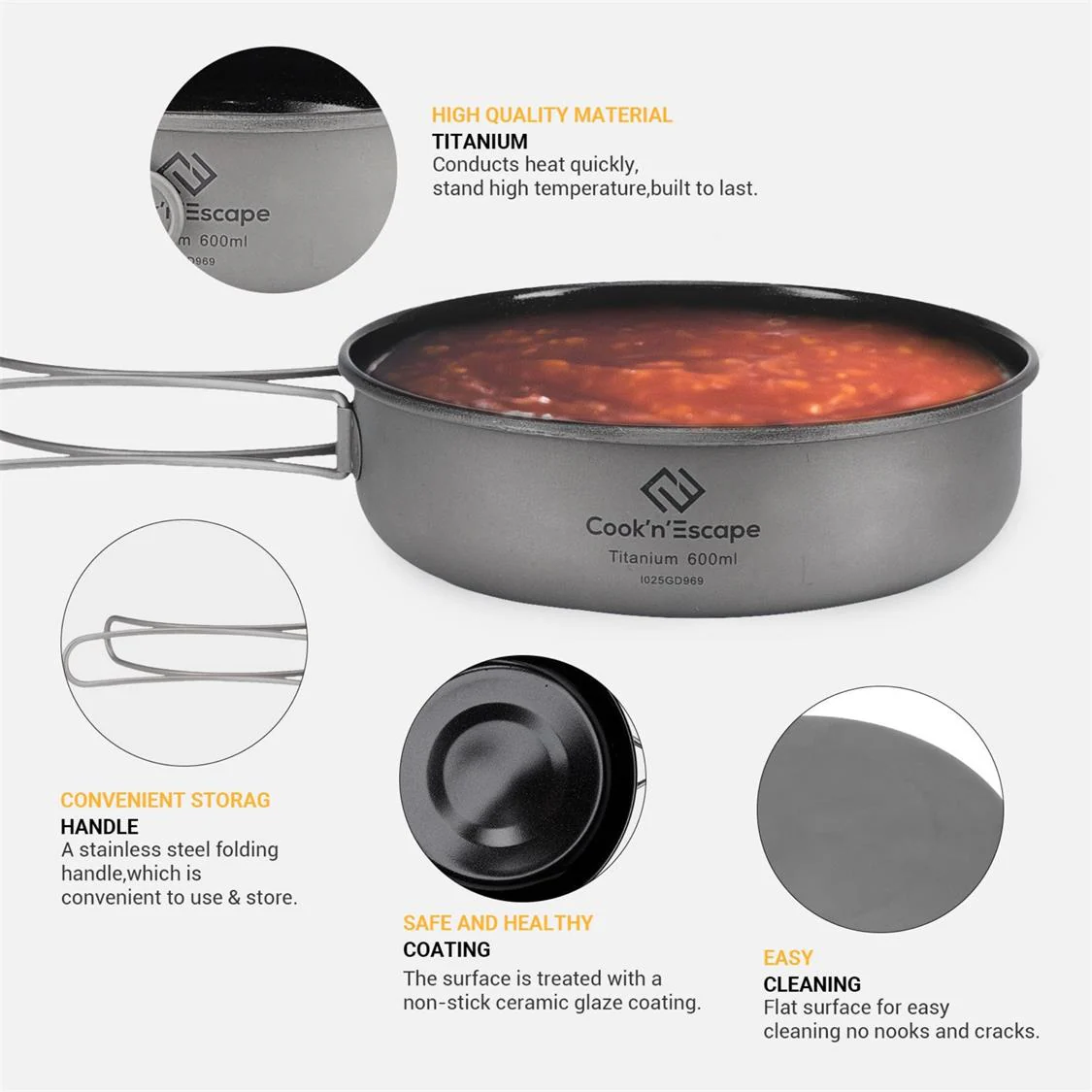 Cook'n'Escape Titanium Frying Pan - Image 4