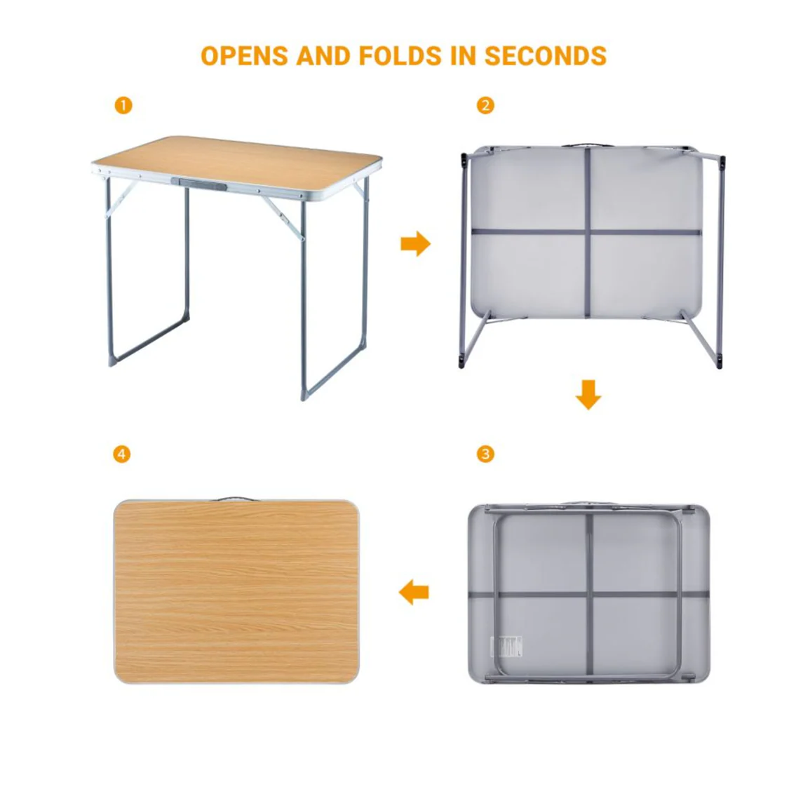 Lightweight Foldable 80 x 60 Camping Table - Image 3