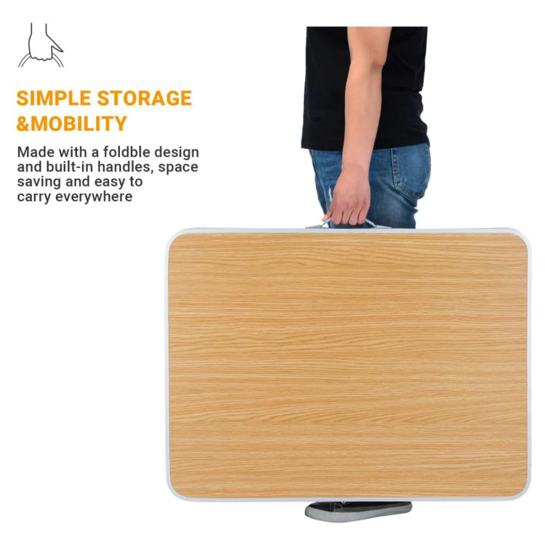 Lightweight Foldable 80 x 60 Camping Table - Image 4