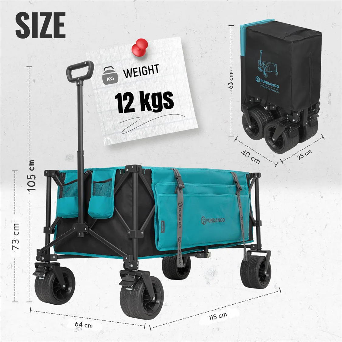 Fundango Heavy Duty Folding Beach Wagon - Image 11
