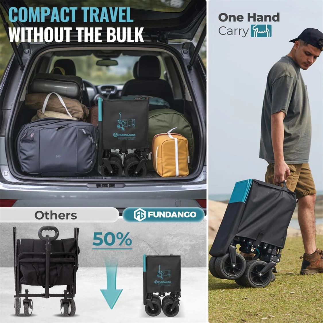 Fundango Heavy Duty Folding Beach Wagon - Image 4