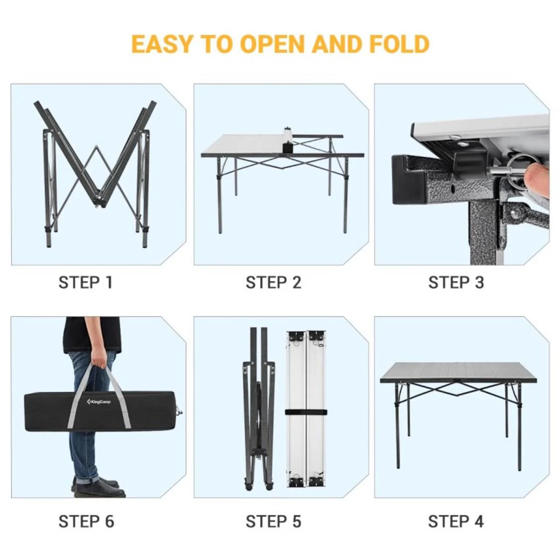 KingCamp Granite Aluminium Folding Table - Image 5