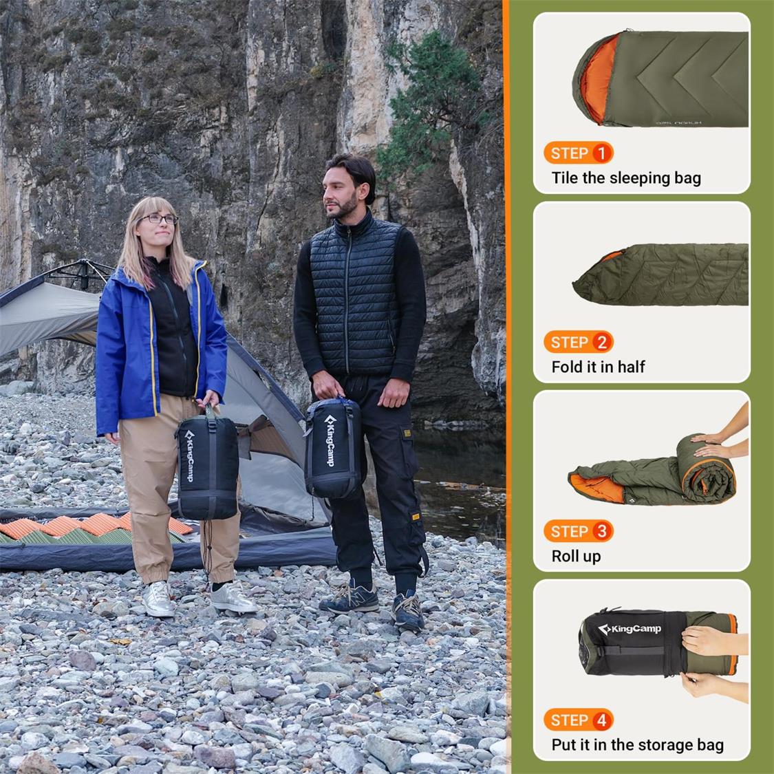 KingCamp HURON 250 Hooded Sleeping Bag - Image 5