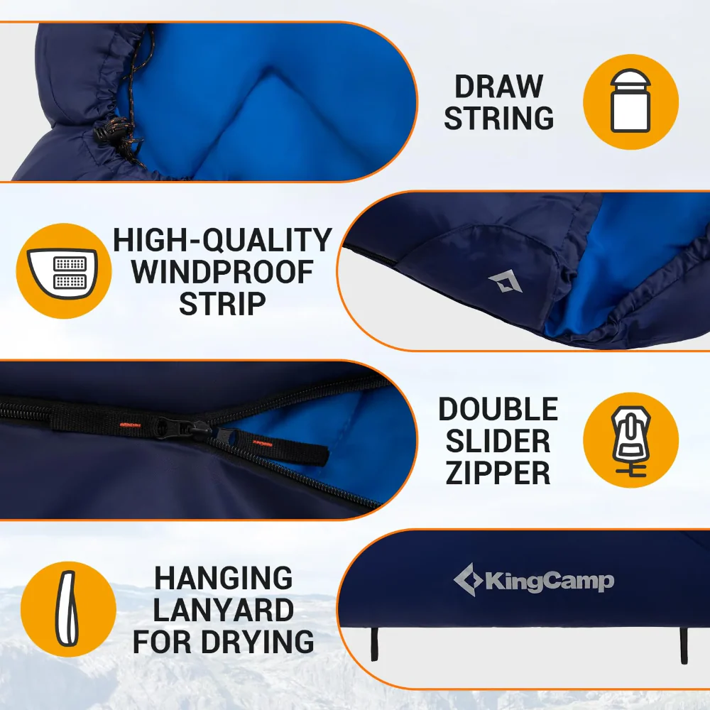 KingCamp HURON 250 Hooded Sleeping Bag - Image 7