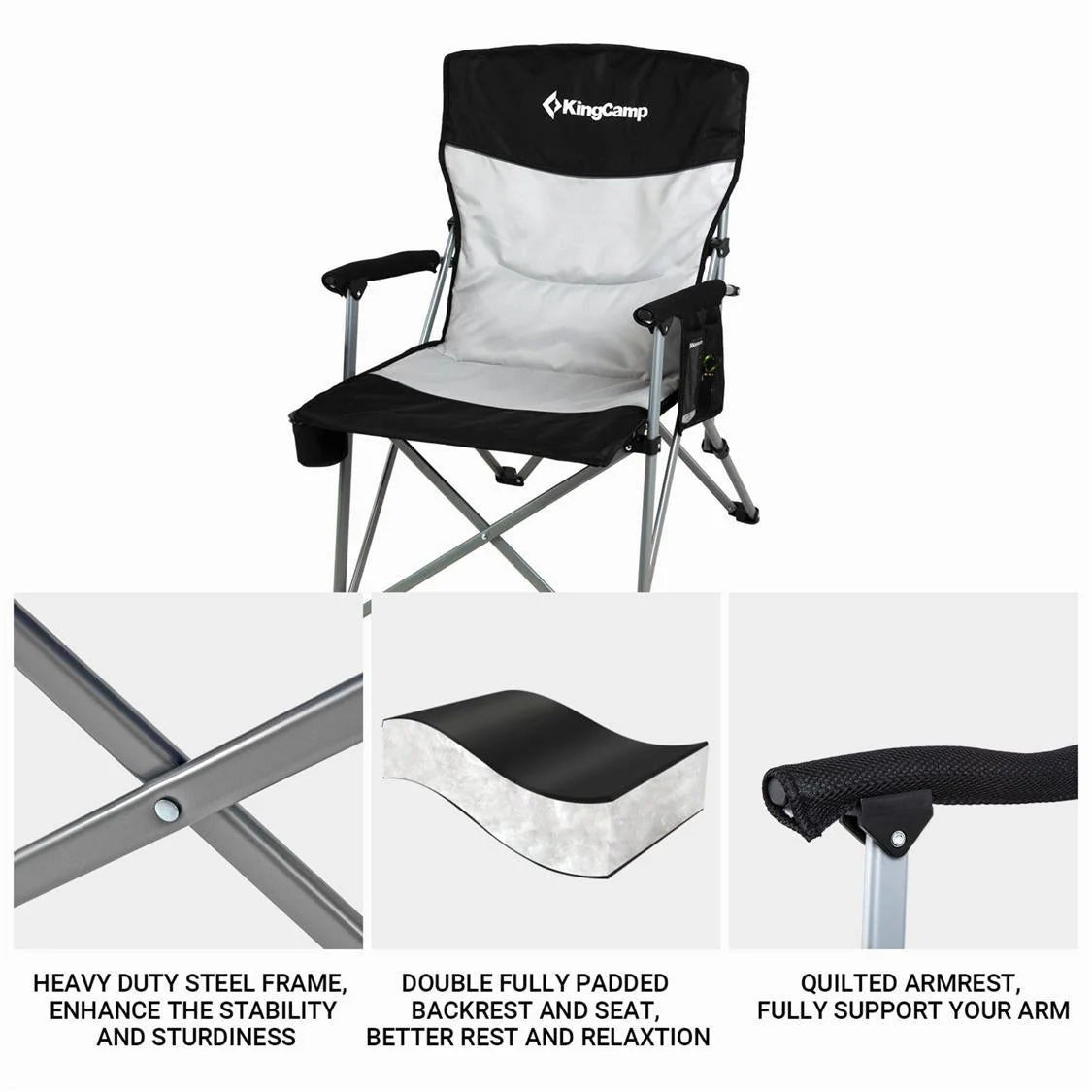 KingCamp Padded Camping Chair - 136kg capacity - Image 4