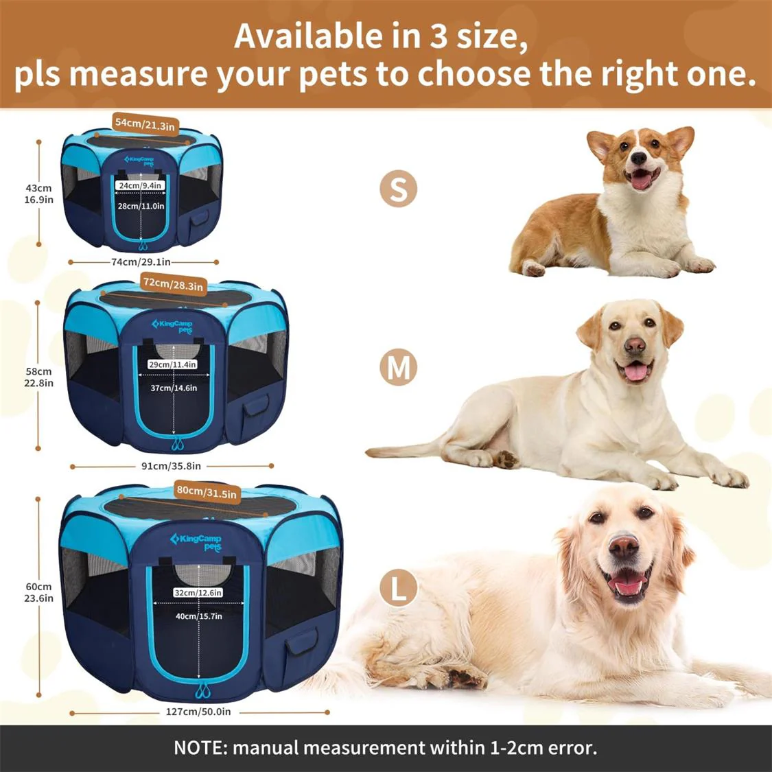 KingCamp PETS ANCONA Dog Playpen - Three Sizes - Image 4