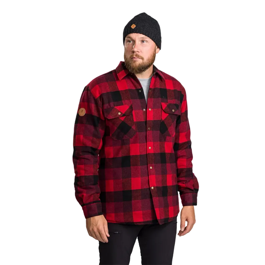 Pinewood Canada 2.0 Classic Quilted Shirt / Shacket - Red/Black - Image 4