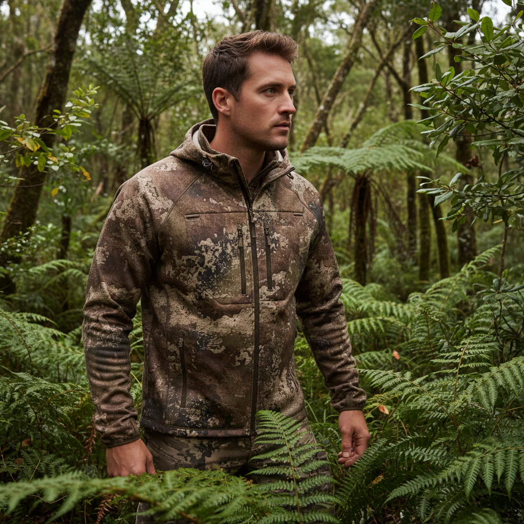 Pinewood Furudal Active Camou Powerfleece Hoodie Strata - Image 2