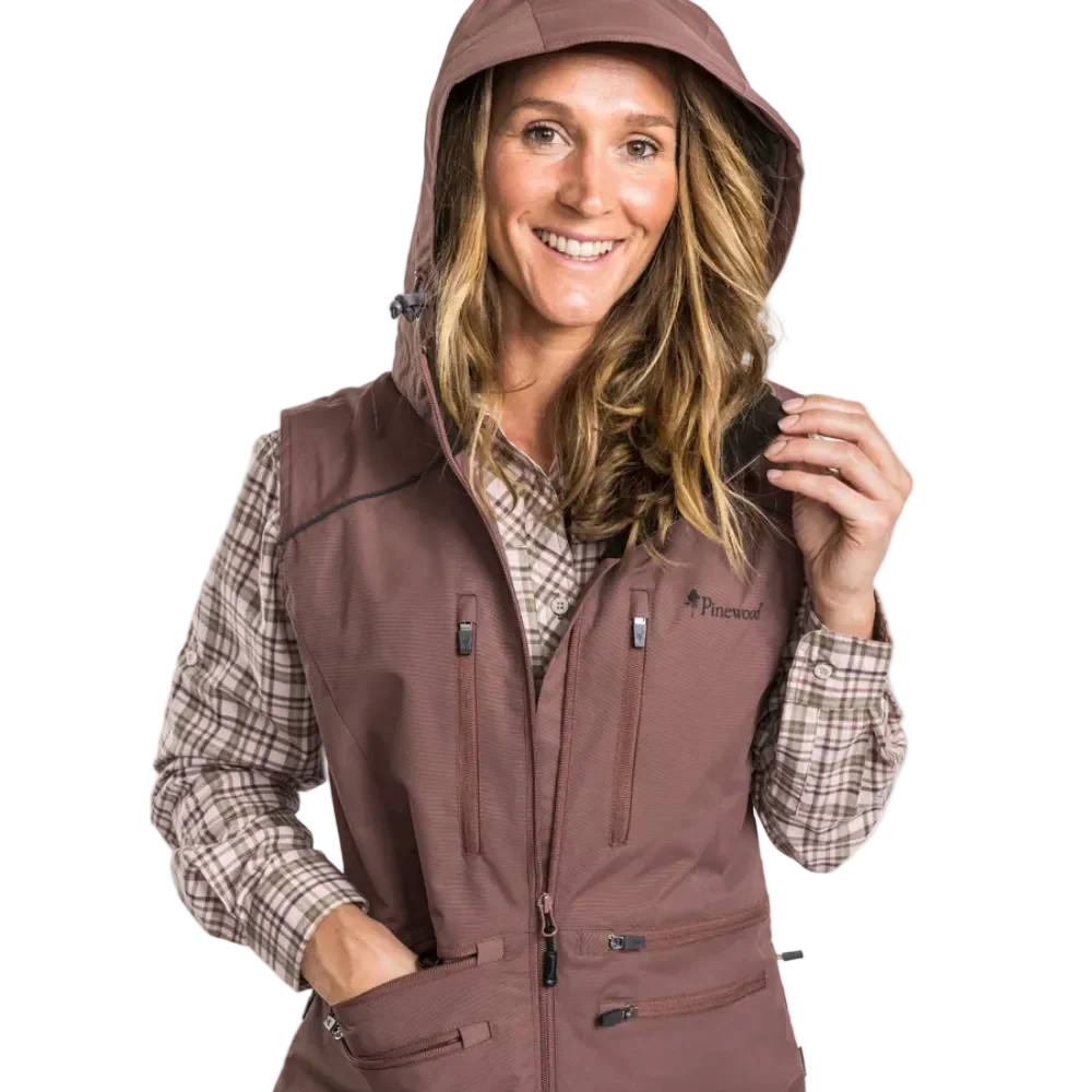 Pinewood Windblocker Women's Vest Black Marron - Small - Image 4