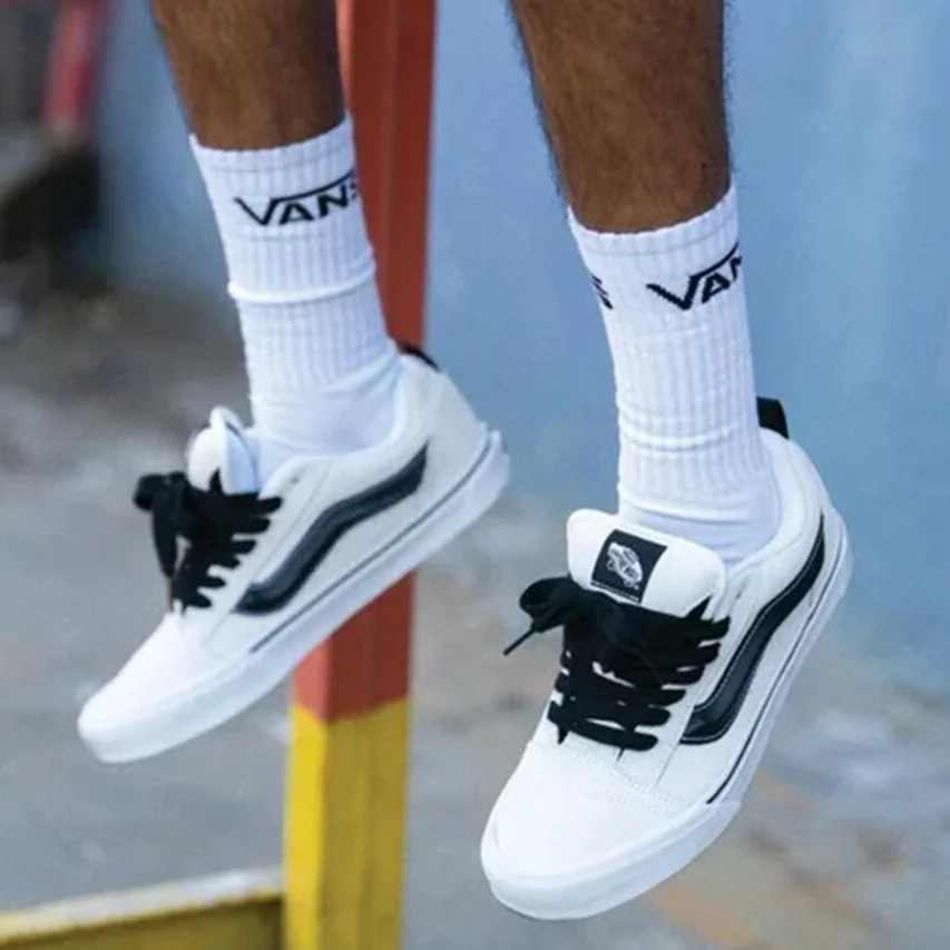 Vans Knu Skool Suede Men's Shoe White/Black - Image 4